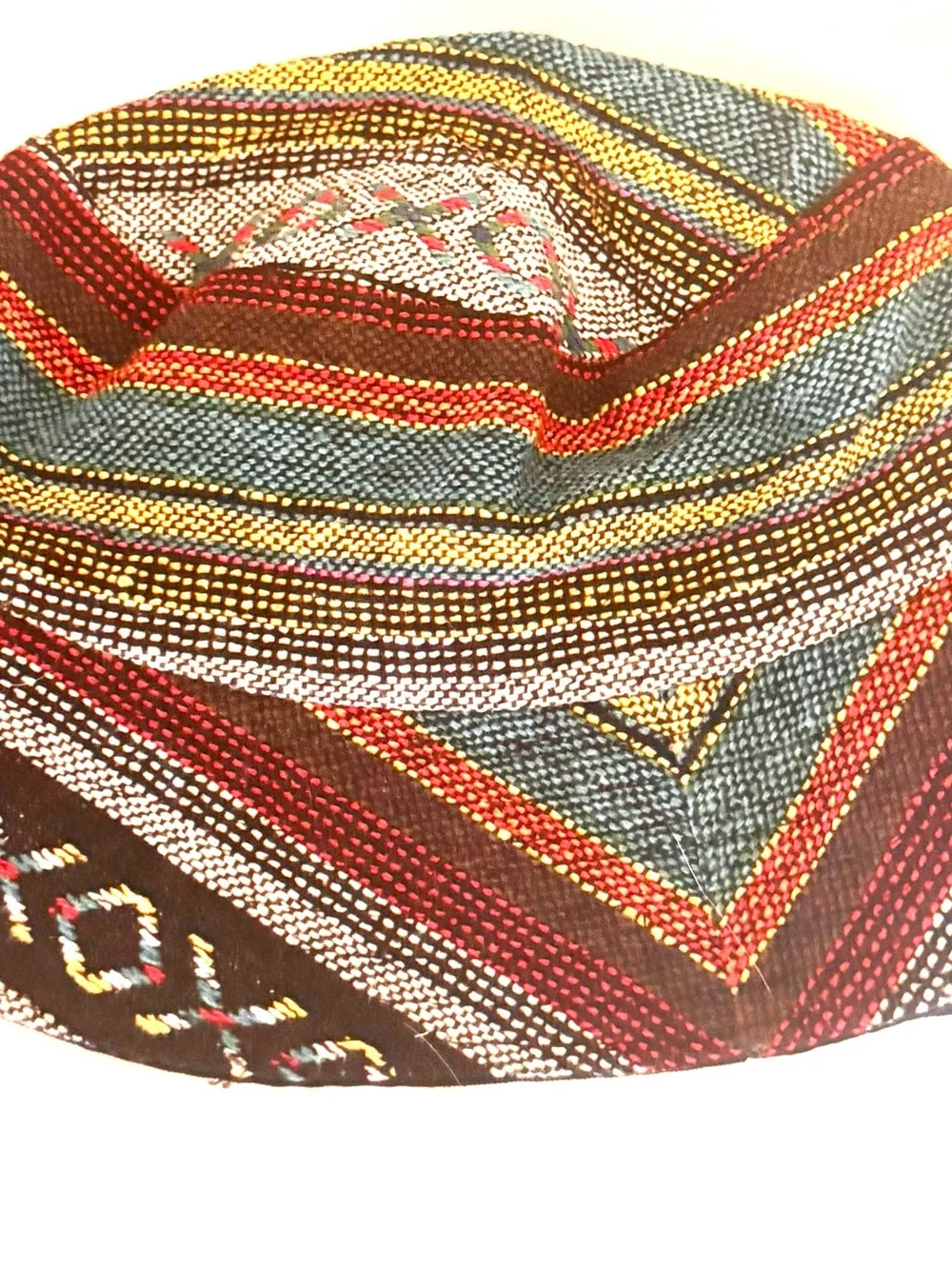 Boho Multicolor Woven Bucket Hat - Women's Patterned Sun Hat